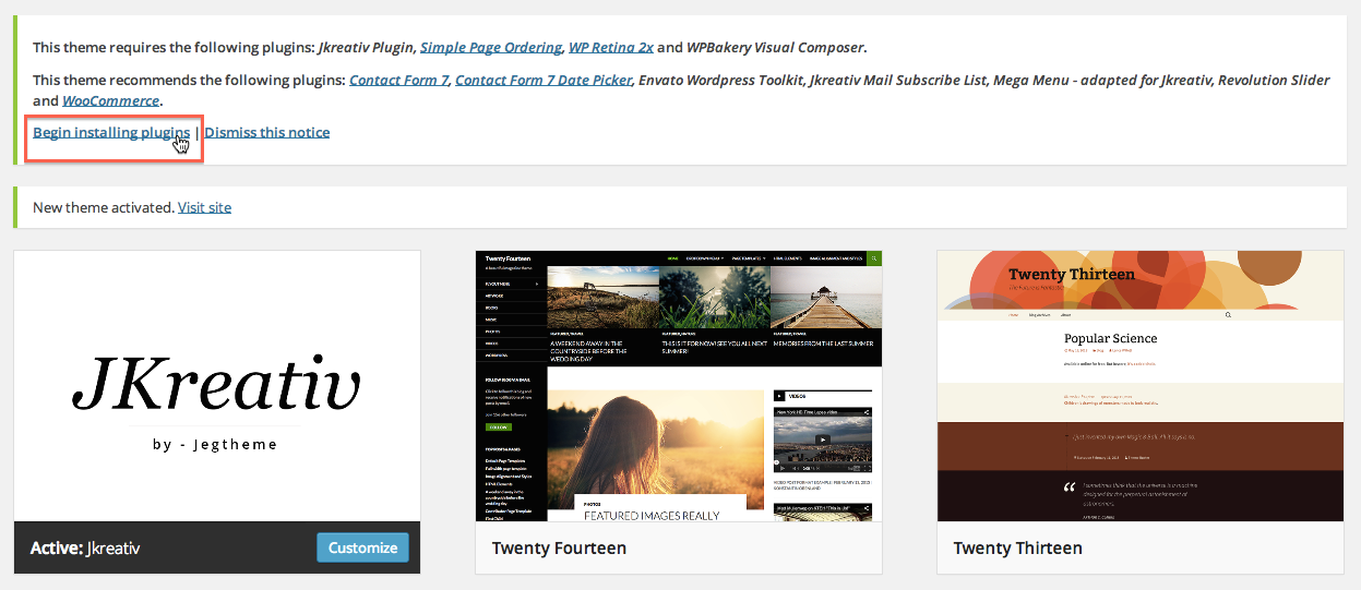 Begin Installing Plugins