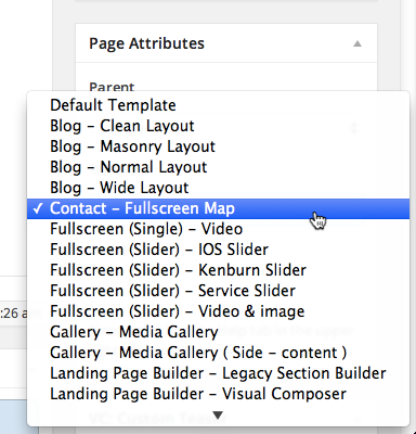 Contact - Fullscreen Map Page Template