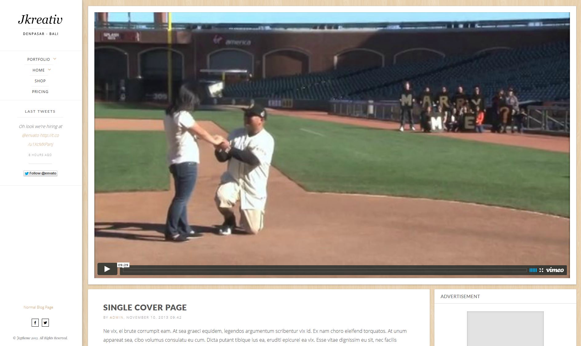 Cover page with outer featured content