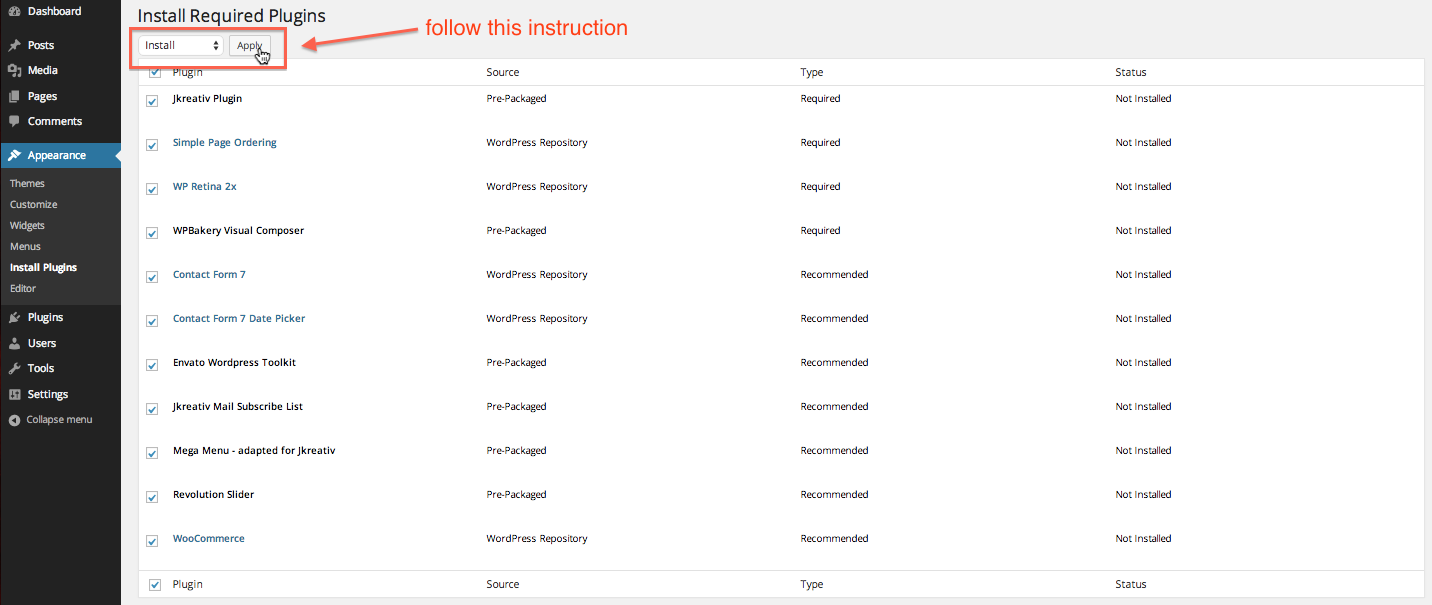 Install Required Plugins