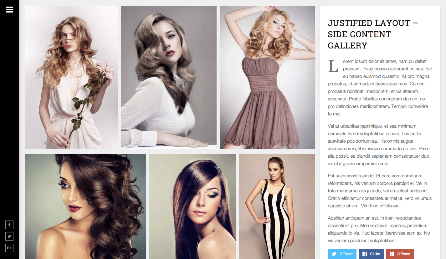 Gallery Side Content - Justified Layout