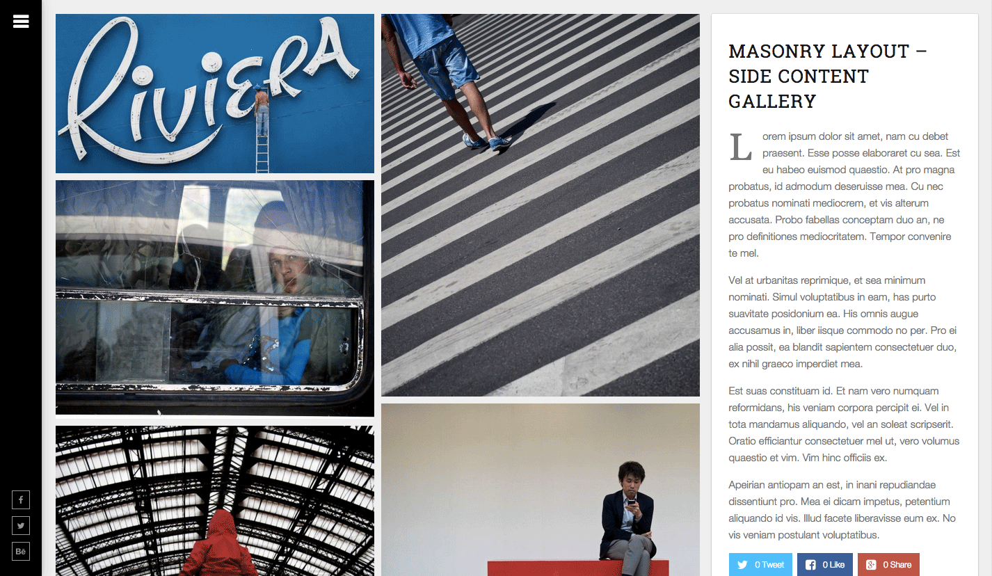 Gallery Side Content - Masonry Layout