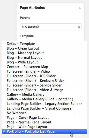 Portfolio - Portfolio List Page Template