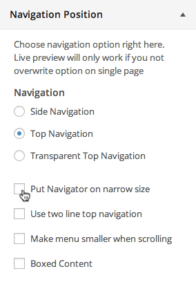 Top Navigation Option