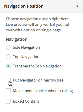 Transparent Top Navigation Option