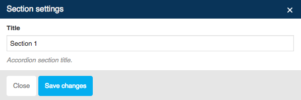 Accordion - Section Settings