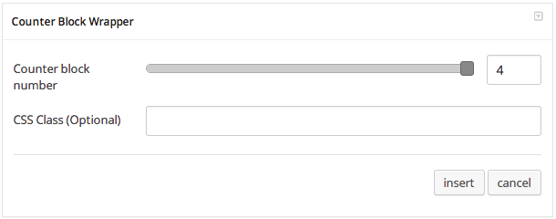Counter Block Wrapper Settings