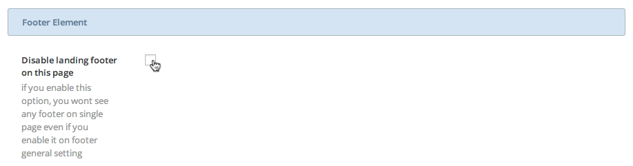 Disable Landing Footer