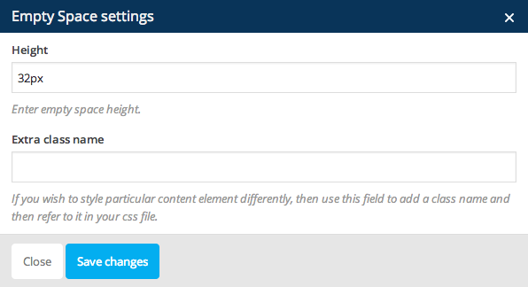 Empty Space Settings