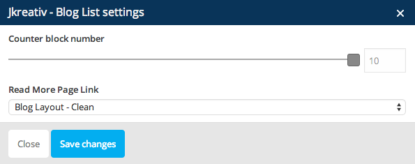 JKreativ - Blog List Settings