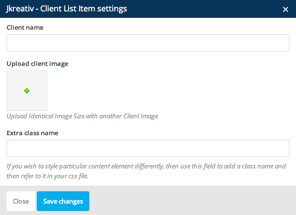 JKreativ - Client List Item Settings