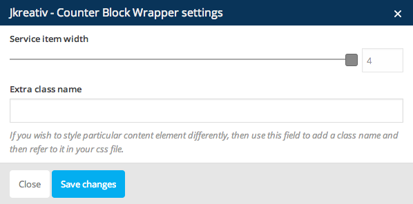 JKreativ - Counter Block Wrapper Settings