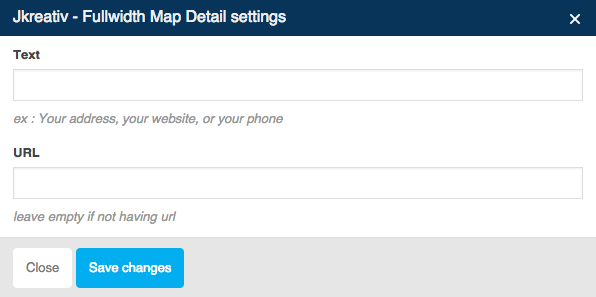 JKreativ - Fullwidth Map Detail Settings