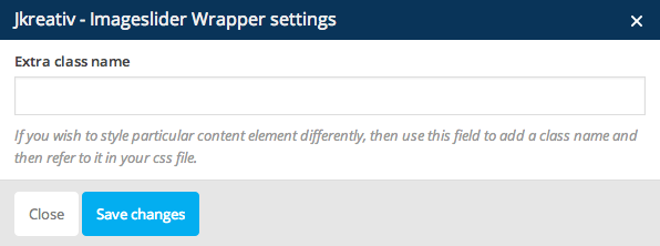 JKreativ - Image Slider Wrapper Settings