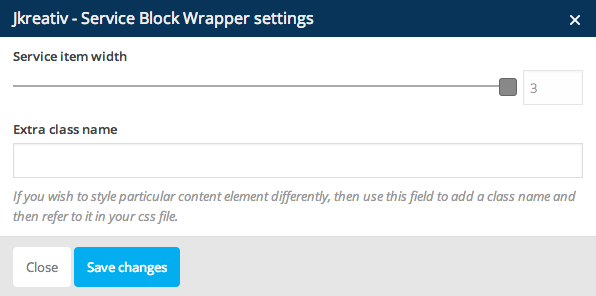 JKreativ - Service Block Wrapper Settings