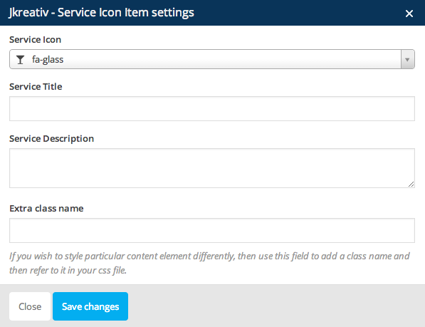 JKreativ - Service Icon Item Settings
