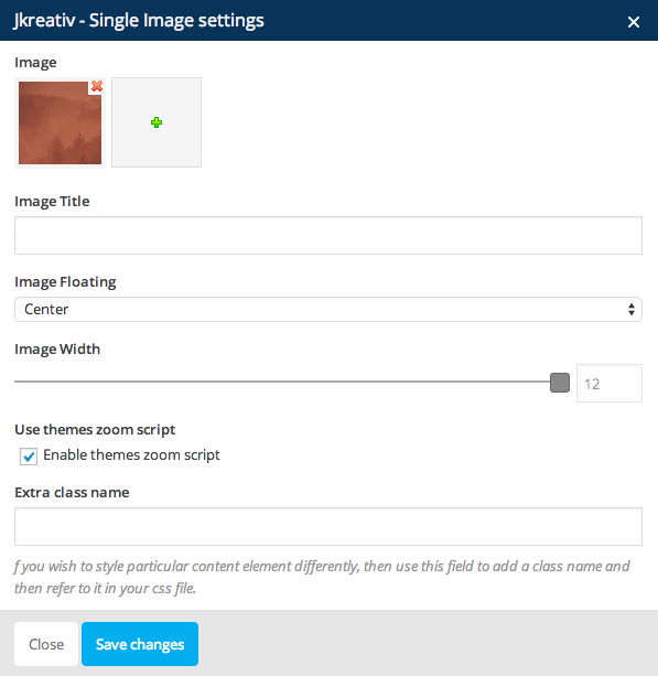 JKreativ - Single Image Settings