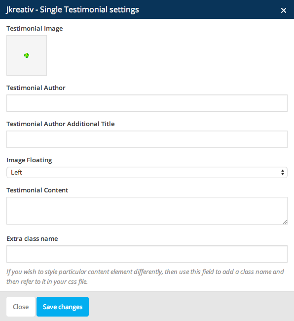 JKreativ - Single Testimonial Settings