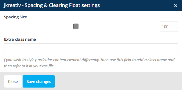 JKreativ - Spacing & Clear Floating Settings