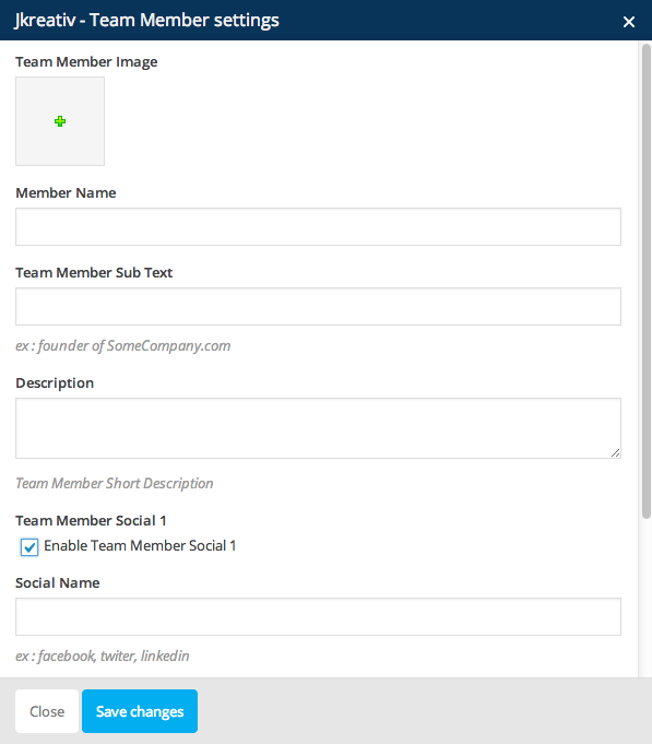 JKreativ - Team Member Settings