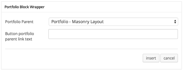 Portfolio Block Wrapper Settings