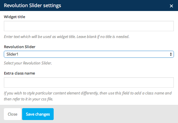 Revolution Slider Settings