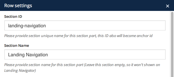 Landing Navigation - Visual Composer