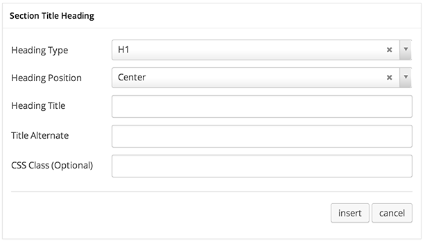 Section Title Heading Settings