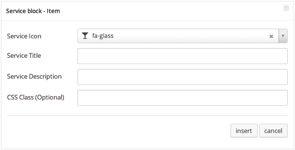 Service Block Item Settings
