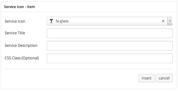 Service Icon Item Settings