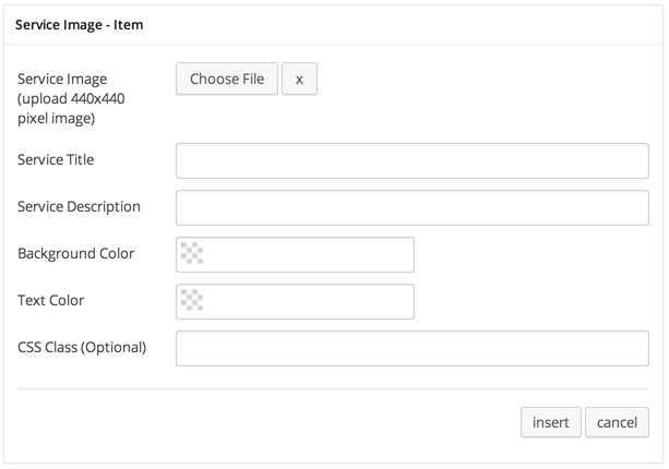 Service Image Item Settings