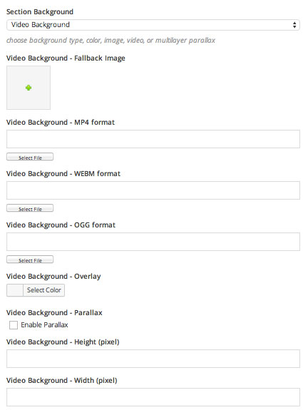 Video Background Options