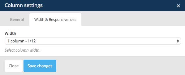 Width Column Settings