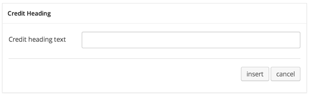 Credit Heading Setting
