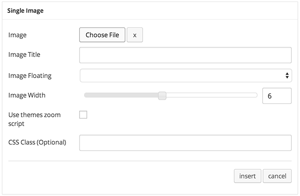 Single Image Settings