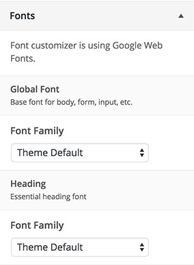 Customizer Fonts