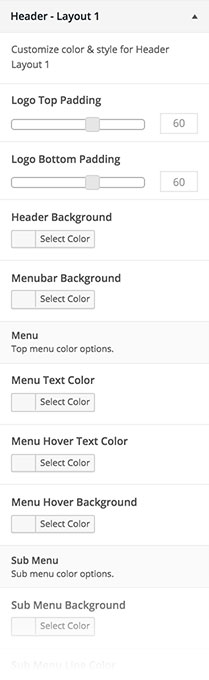 Customizer: Header Layout 1