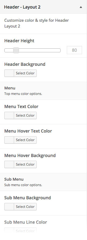 Customizer Header Layout 2