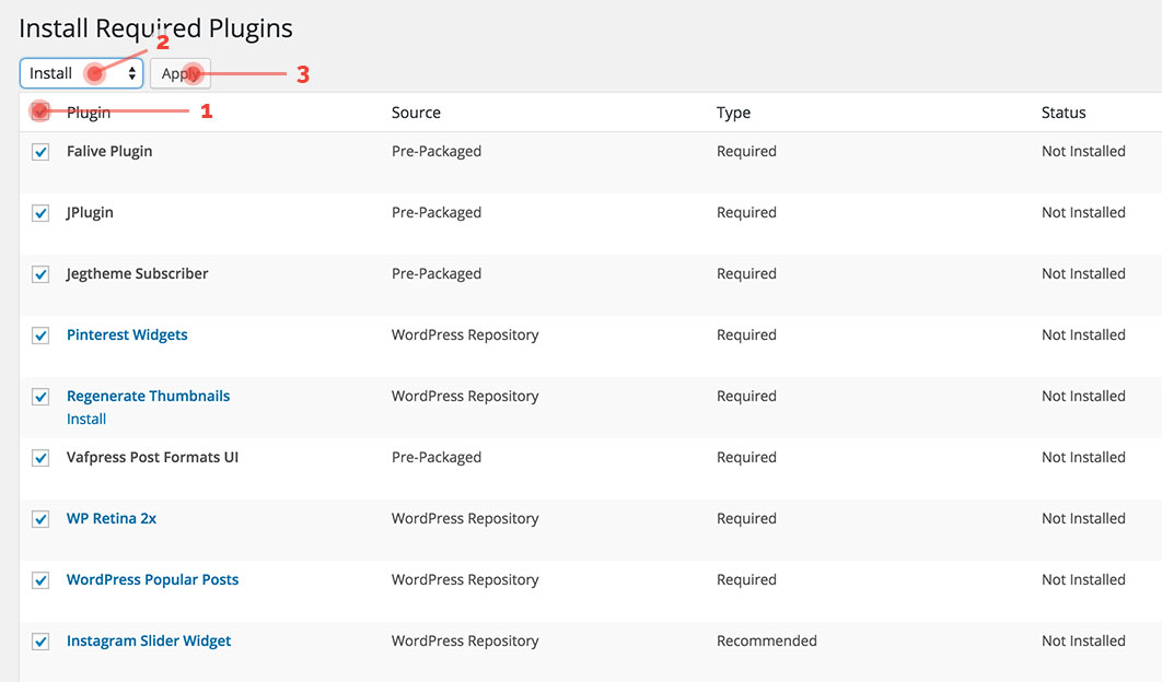Installing required plugins