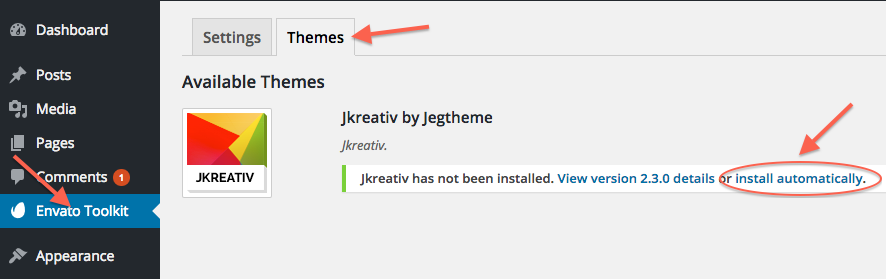 Theme automatic update