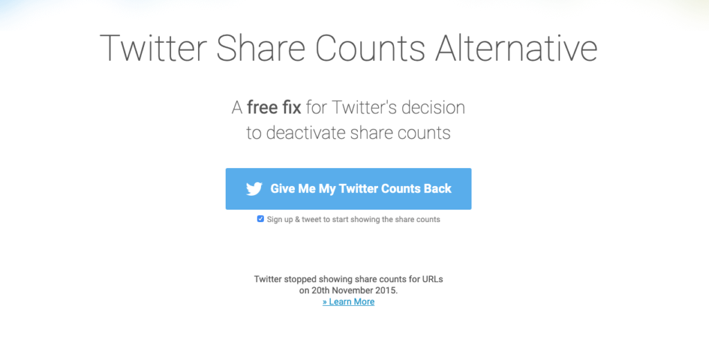 Twitter Share Counts Alternative